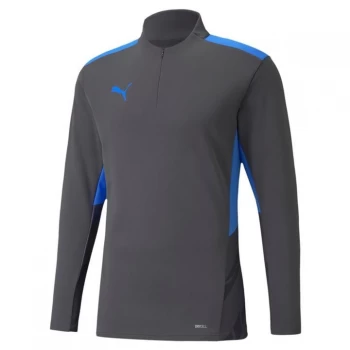 Image of Puma Individual Cup Quarter Zip Training Top Mens - Asphalt/Blue