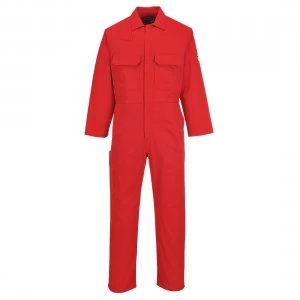 Image of Biz Weld Mens Flame Resistant Overall Red Medium 32"