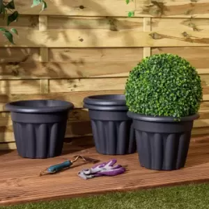 Image of Wham Set 4 Vista 33cm Round Planter Slate