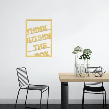 Image of Think Outside The Box - Gold Gold Decorative Metal Wall Accessory