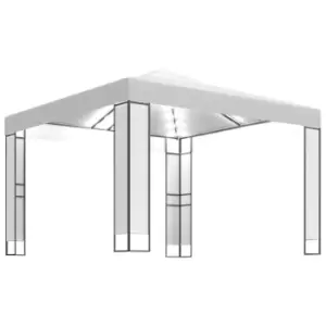 Image of Vidaxl Gazebo With Double Roof&led String Lights 3X3 M White