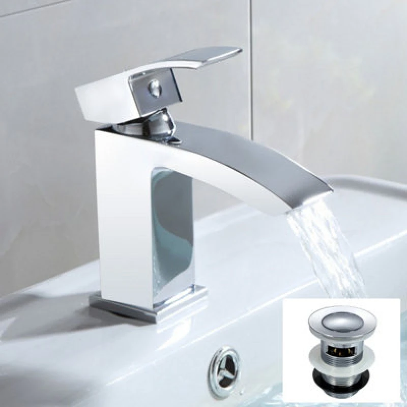 Image of Nes Home Arke Contemporary Basin Sink Chrome Mono Mixer Tap With Free Waste