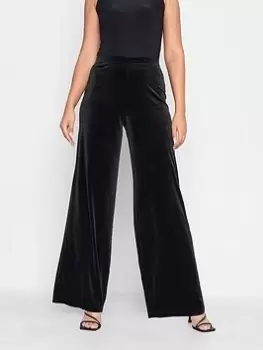 Image of Long Tall Sally Black Velour Wide Leg 34", Black, Size 20, Length 36, Women