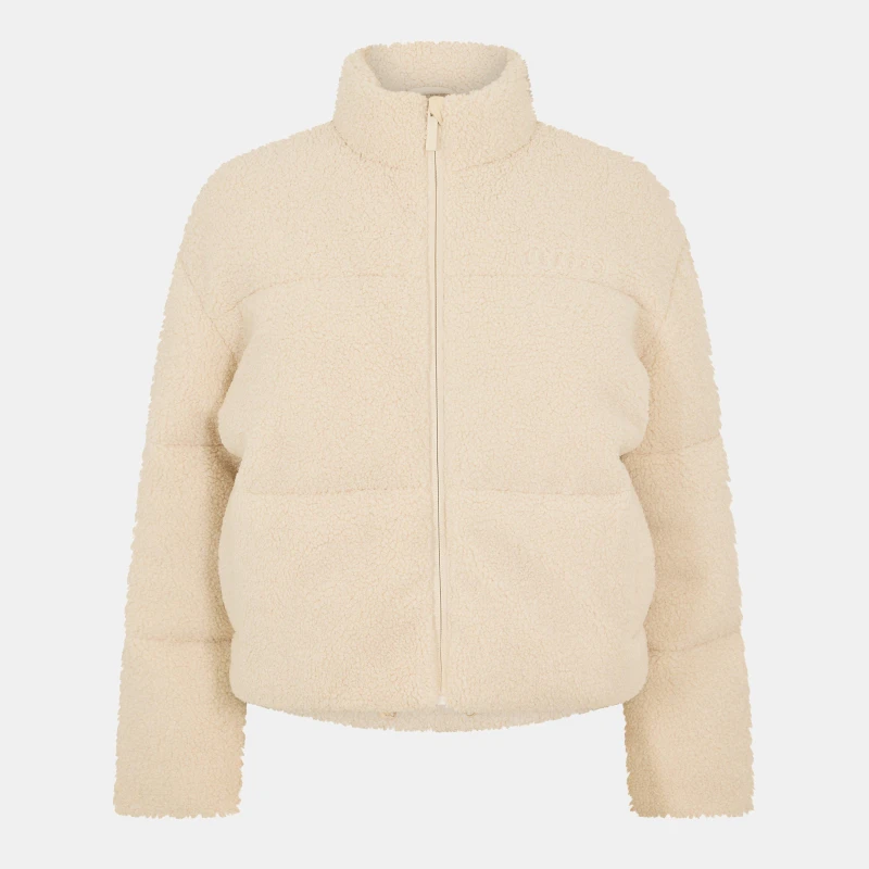 Image of USA Pro Womens Borg Heavyweight Puffer Jacket Cream female 8 (36)