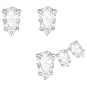 Image of Ladies Swarovski Rhodium Plated Attract Earrings