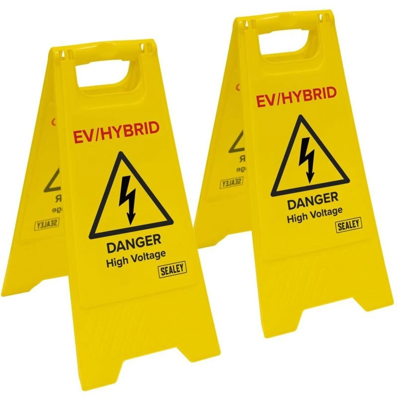 Image of Sealey High Voltage Floor Warning Signs for EV and Hybrid Vehicles EV19