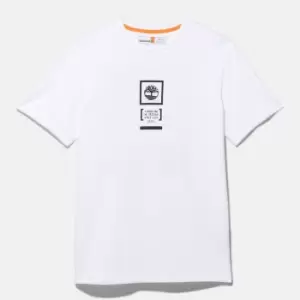 Image of Timberland Camo Logo T-Shirt For Men In White, Size S