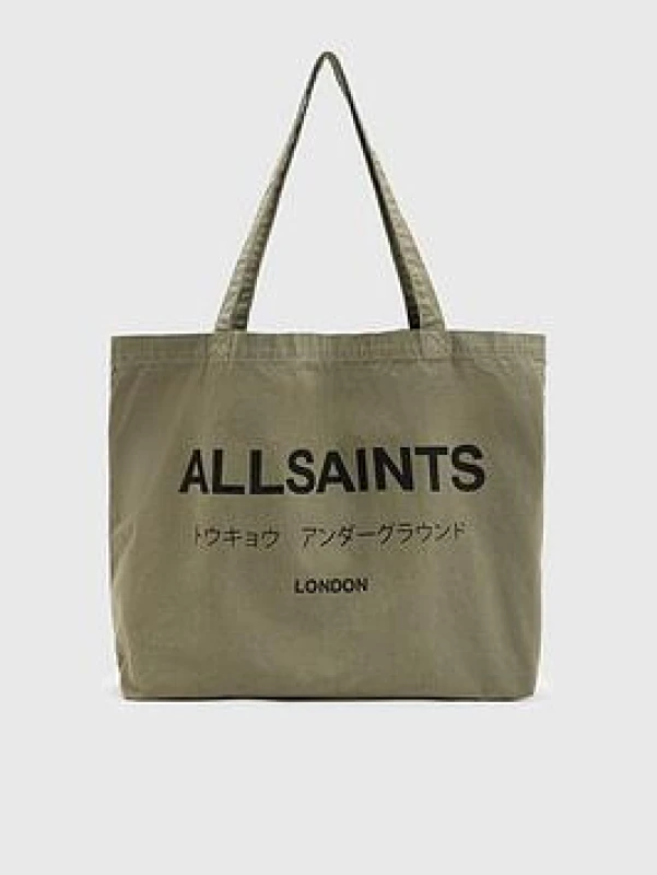 Image of AllSaints Underground Logo Printed Tote Bag