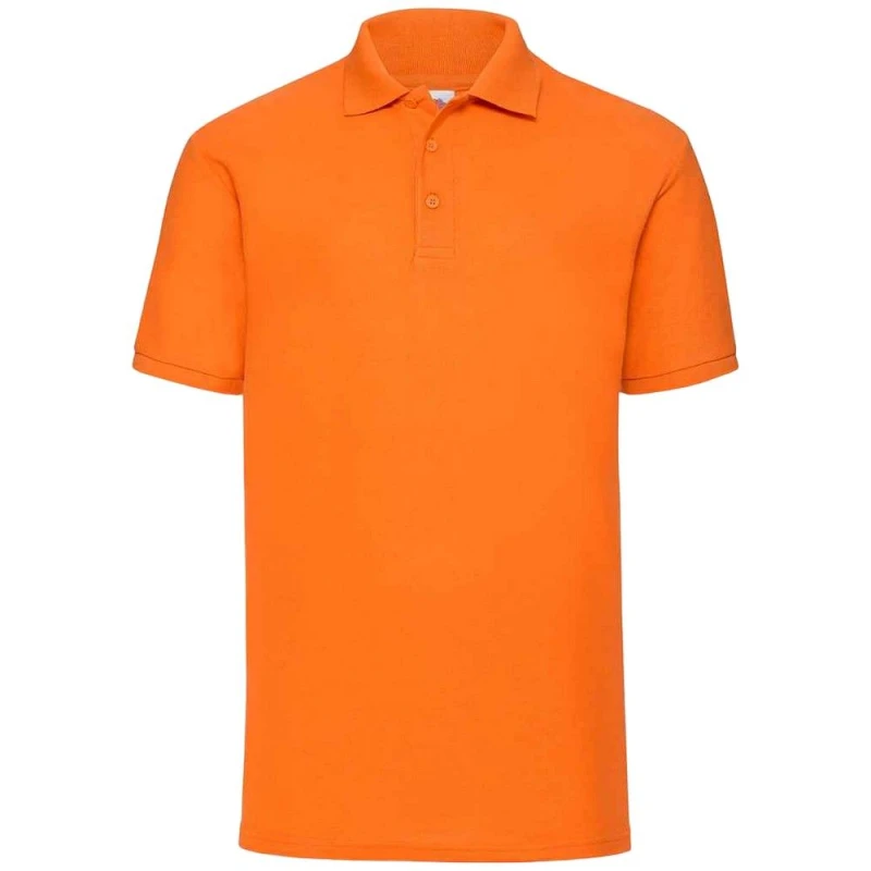 Image of Fruit Of The Loom Fruit of the Loom Men 65 35 Polo Shirt in Orange Size: Small Orange S Male 5063470627097