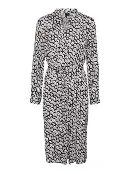 Image of VERO MODA Printed Midi Dress Women Grey