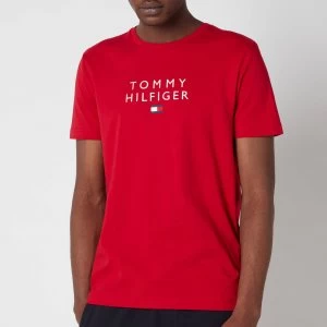 Image of Tommy Hilfiger Mens Stacked Flag T-Shirt - Primary Red - S