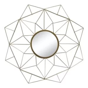 Image of Gold Wire Geometric Design Mirror