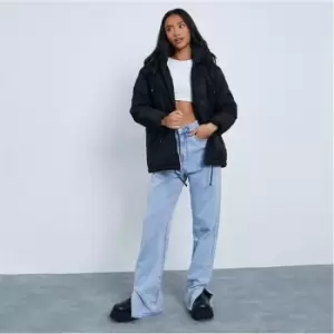 Image of I Saw It First Petite Hooded Puffer Coat - Black