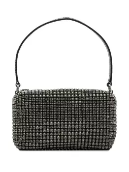 Image of ALEXANDER WANG WOMEN Heiress Rhinestone-embellished Mini Bag Black