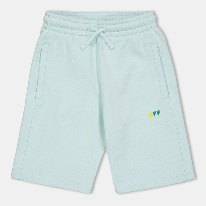 Image of Off White Kids Fleece Shorts Blue Multi male 4Y