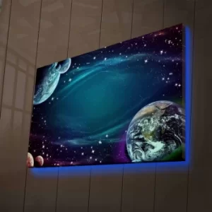 Image of NASA-018 Multicolor Decorative LED Lighted Canvas Painting