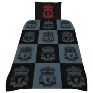 Image of Liverpool FC Duvet Cover Set (Double) (Black/Red/Grey)