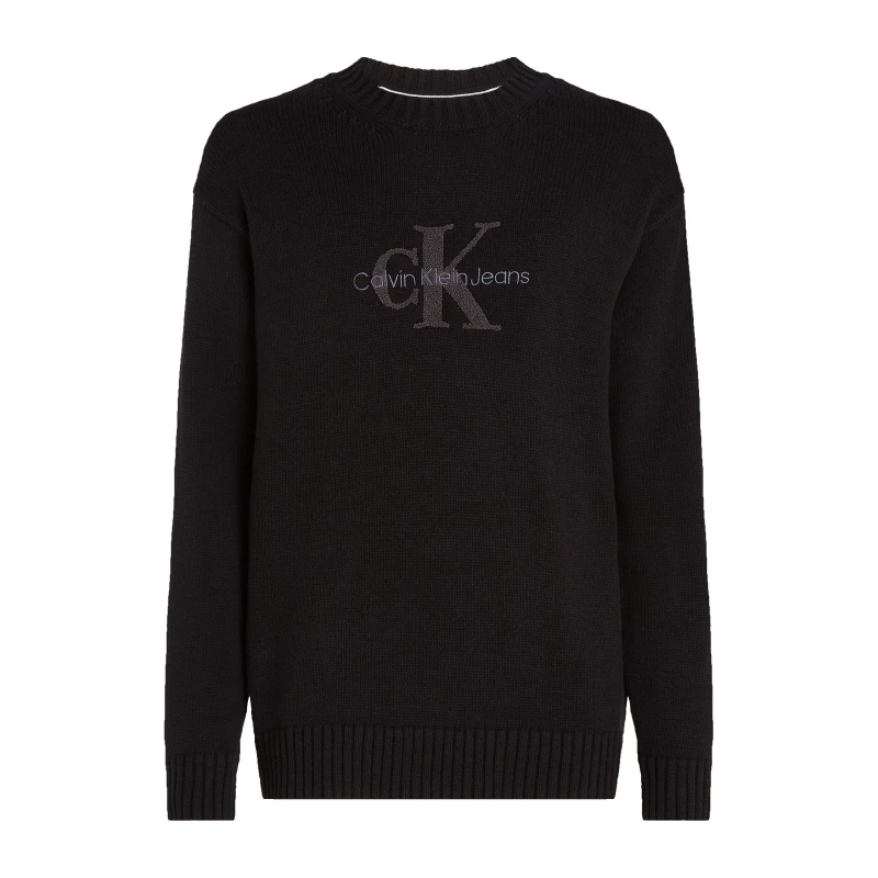 Image of Calvin Klein Jeans CHENILLE MONOLOGO SWEATER - Black M