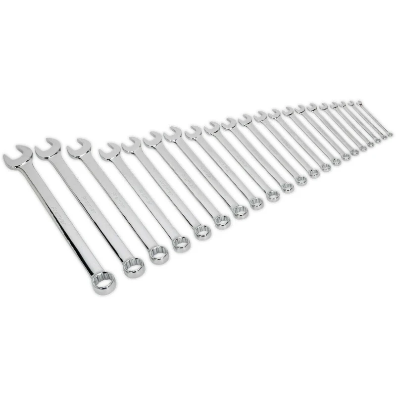 Image of Loops 21pc Extra Long Combination Hand Spanner Set - 6 to 32mm Metric 12 Point Socket Multi