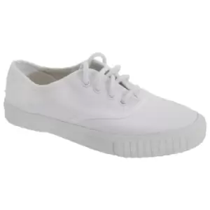 Image of Dek Kids Unisex Junior Lace White Canvas Gym Plimsolls (1 UK) (White)