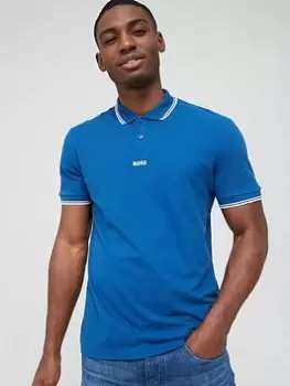 Image of BOSS Pchup Centre Logo Polo Shirt - Medium Blue Size M Men