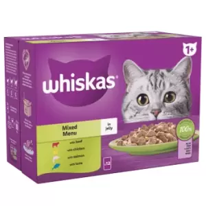 Image of Whiskas Adult Mixed Menu in Jelly Wet Cat Food 12 x 85g