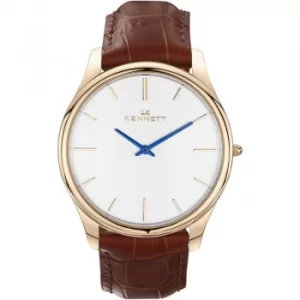 Image of Mens Kennett Kensington Rose Gold White Light Brown Watch