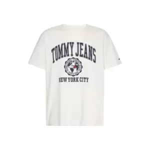 Image of Tommy Jeans Tjm College Logo Tee - White