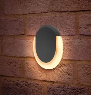 Image of Integral LED Wall Light 8W Warm White Lunox Mini Dark Grey