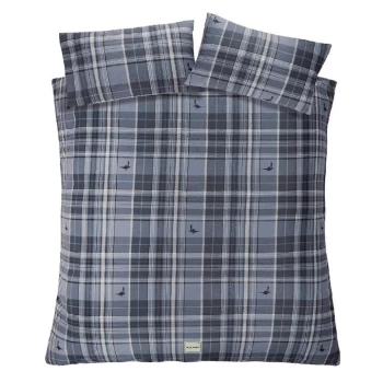 Image of Jack Wills Mr Wills Check Duvet Set - Soft Blue