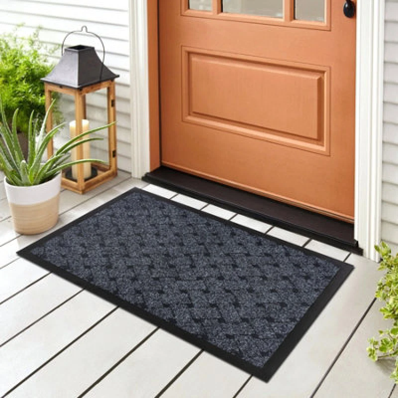 Image of RugsX Doormat Antislip Vectra 0900 Outdoor, Indoor Anthracite 50X80 Cm