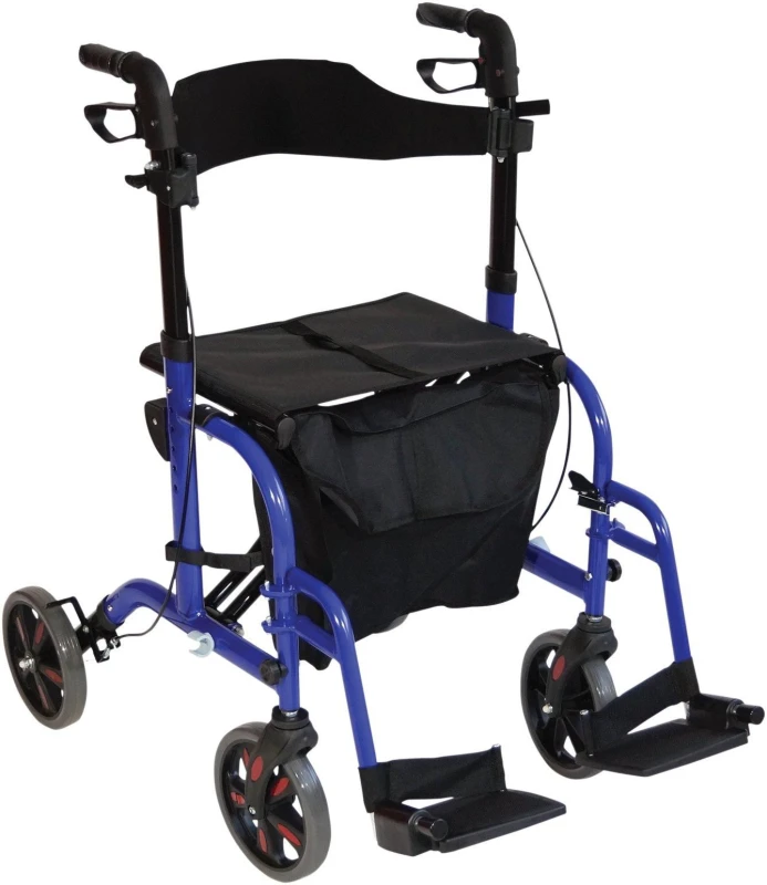 Image of Aidapt Duo Rollator And Transit Chair Blue Blue