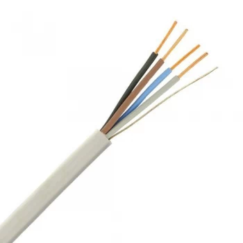 Image of Zexum White 1.5mm 16A 4 Core and Earth Brown Black Grey Blue Fire Resistant Rated BASEC Approved Power Cable - 25 Meter