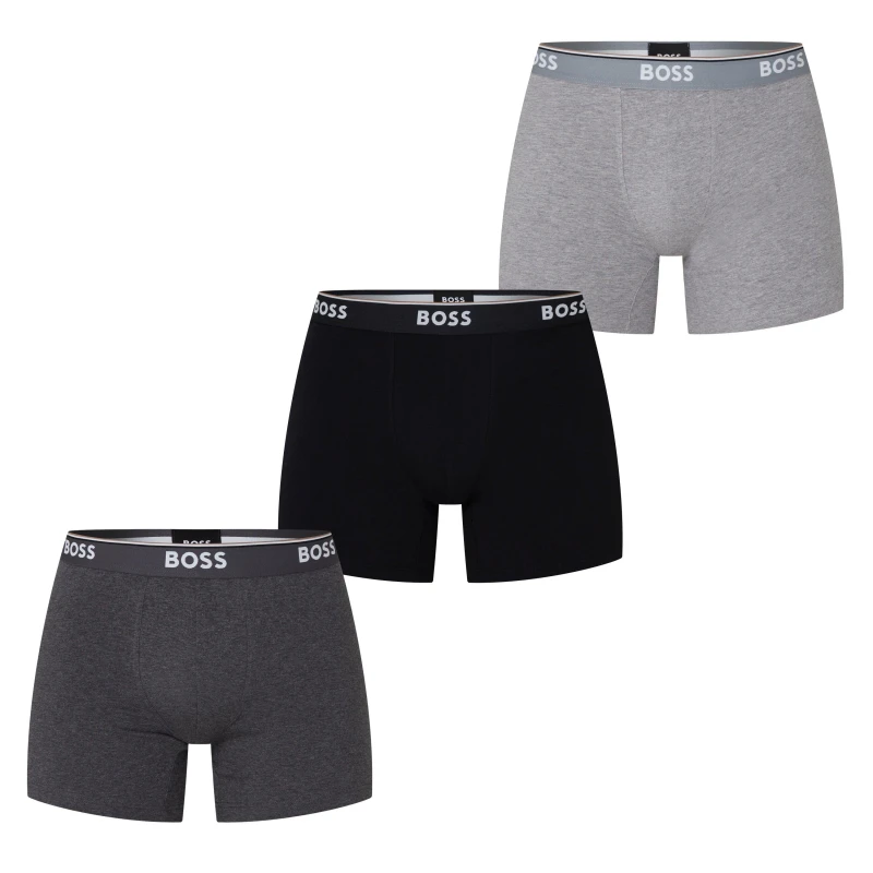 Image of Boss 3 Pack Boxer Briefs Blk/Char/Gry061 male 2X Large