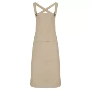 Image of Premier Cross Back Barista Bib Apron (One Size) (Khaki)