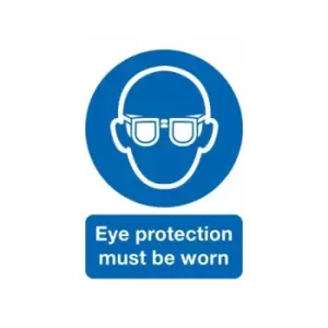 Image of Eye Protection Must Be Worn Sign - Rigid Polypropylene - 420mm x 297mm - FMA01249R - Signs&labels