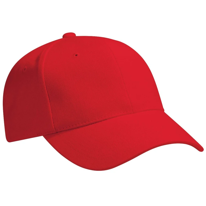 Image of Beechfield Beechfield Men Pro-Style Heavy Brushed Cotton Baseball Cap Headwear Pack of 2 in Red Red One Size Male 5059269088392
