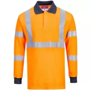 Image of Portwest - FR76ORRS - sz S Flame Resistant RIS Polo Shirt - Orange - Orange