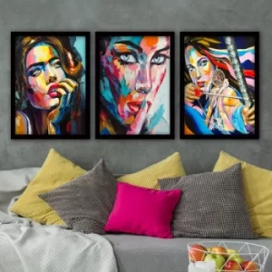 Image of 3SC79 Multicolor Decorative Framed Painting (3 Pieces)
