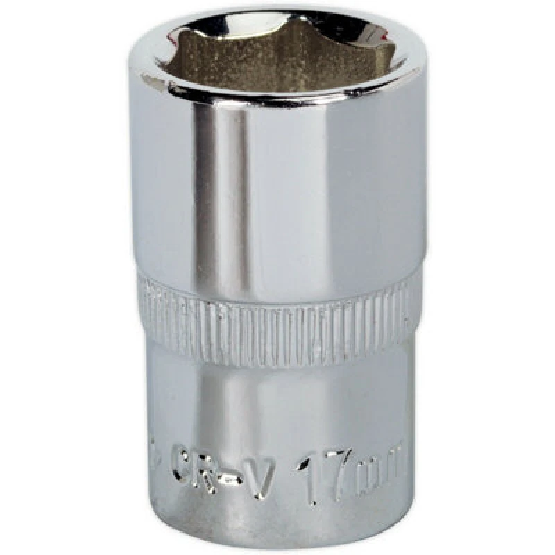 Image of Loops 17mm Forged Steel Drive Socket - 1/2" Square Drive - Polished Chrome Vanadium Metallics