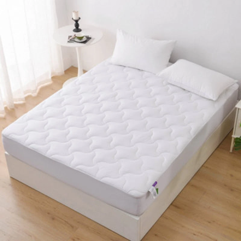 Image of Glamhaus Mattress Topper with Fitted Skirt - Oeko Tex 100 & Silvadur - Double White