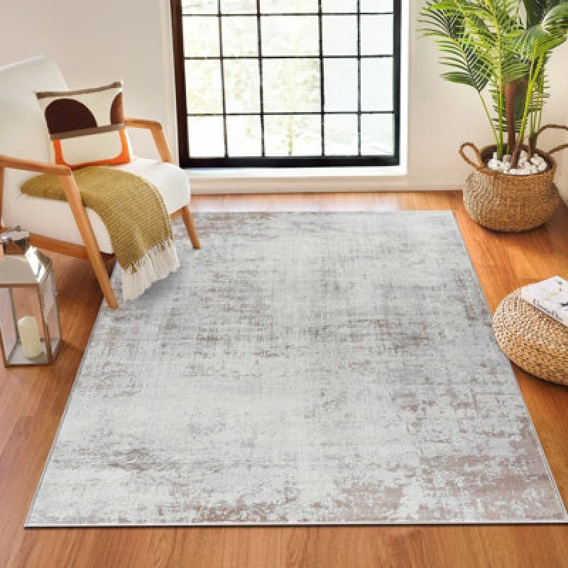 Image of Livabliss Abstract Modern Marble Beige/white Milena Area Rug 200 X 275cm - Easy Care, Non Shedding, Ideal For Living Room & Bedroom
