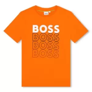 Image of Boss Multi Logo T-Shirt Junior Boys - Orange