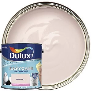 Image of Dulux Easycare Bathroom Blush Pink Soft Sheen Emulsion Paint 2.5L