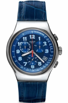 Image of Mens Swatch Irony Chrono - Blue Turn Chronograph Watch YOS449
