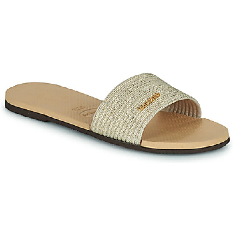 Image of Havaianas YOU MALTA METALLIC womens Mules / Casual Shoes in Beige