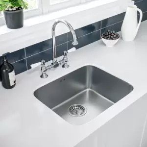 Image of Single Bowl Undermount Chrome Stainless Steel Kitchen Sink - Enza Isabella