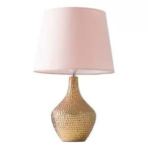 Image of Bailey Gold Table Lamp with Large Pink Aspen Shade