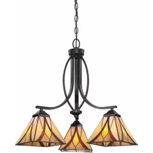 Image of Loops - 3 Bulb Chandelier Hanging Pendant LIght Valiant Bronze LED E27 60W Bulb