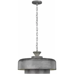 Image of 1 Bulb Ceiling Pendant Light Fitting Weathered Galvanized LED E27 60W Bulb